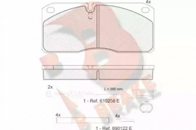 R BRAKE rb1078117 -  Комплект тормозных колодок, дисковый тормоз